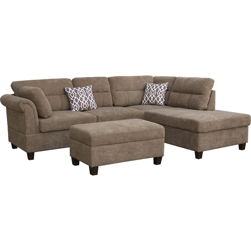 Diego - Fabric Sectional Sofa With Right Facing Chaise, Storage Ottoman, And 2 Accent Pillows - Urban Living Furniture (Los Angeles, CA)