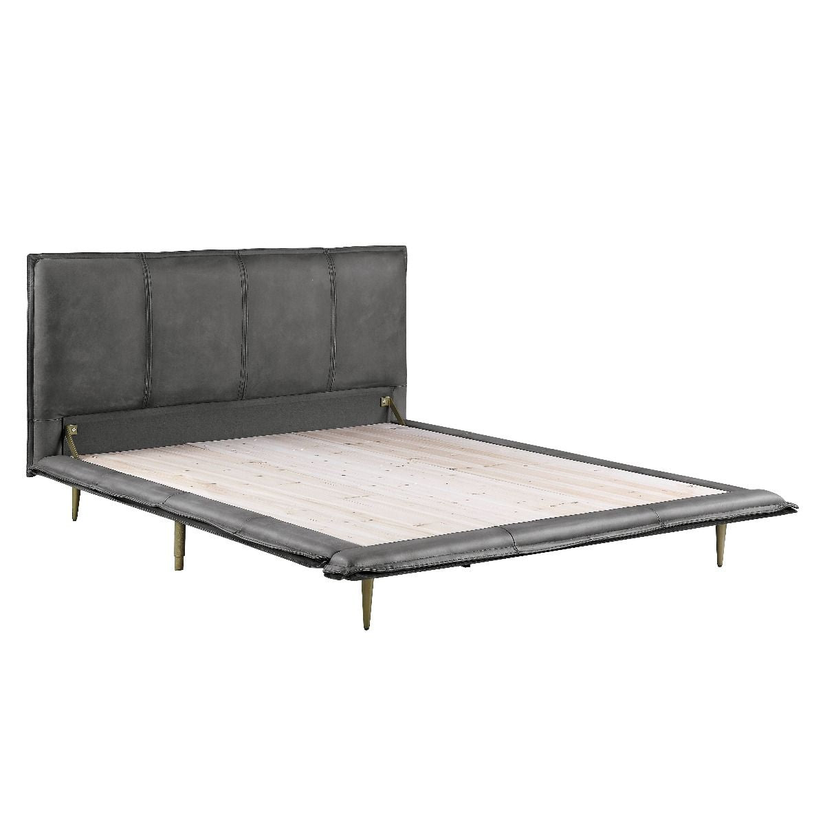 Metis - Eastern King Bed - Gray Top Grain Leather - Urban Living Furniture (Los Angeles, CA)