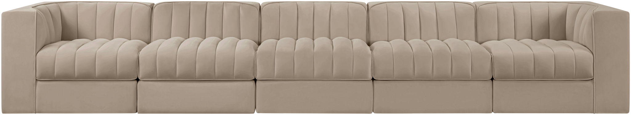 Rummi - Velvet Performance Fabric Upholstered 5 Piece Modular Sofa - Urban Living Furniture (Los Angeles, CA)