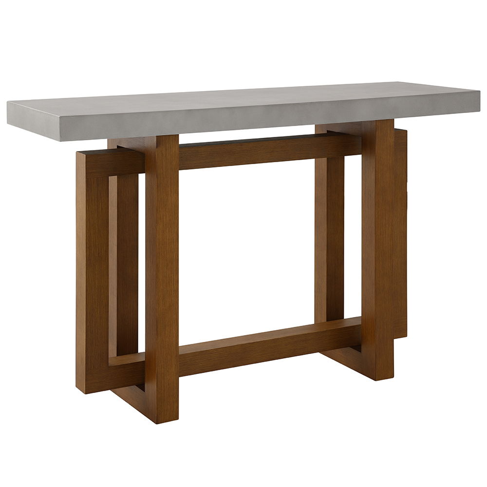 Keven - Sofa Table - Faux Concrete Top & Walnut  Finish - Urban Living Furniture (Los Angeles, CA)