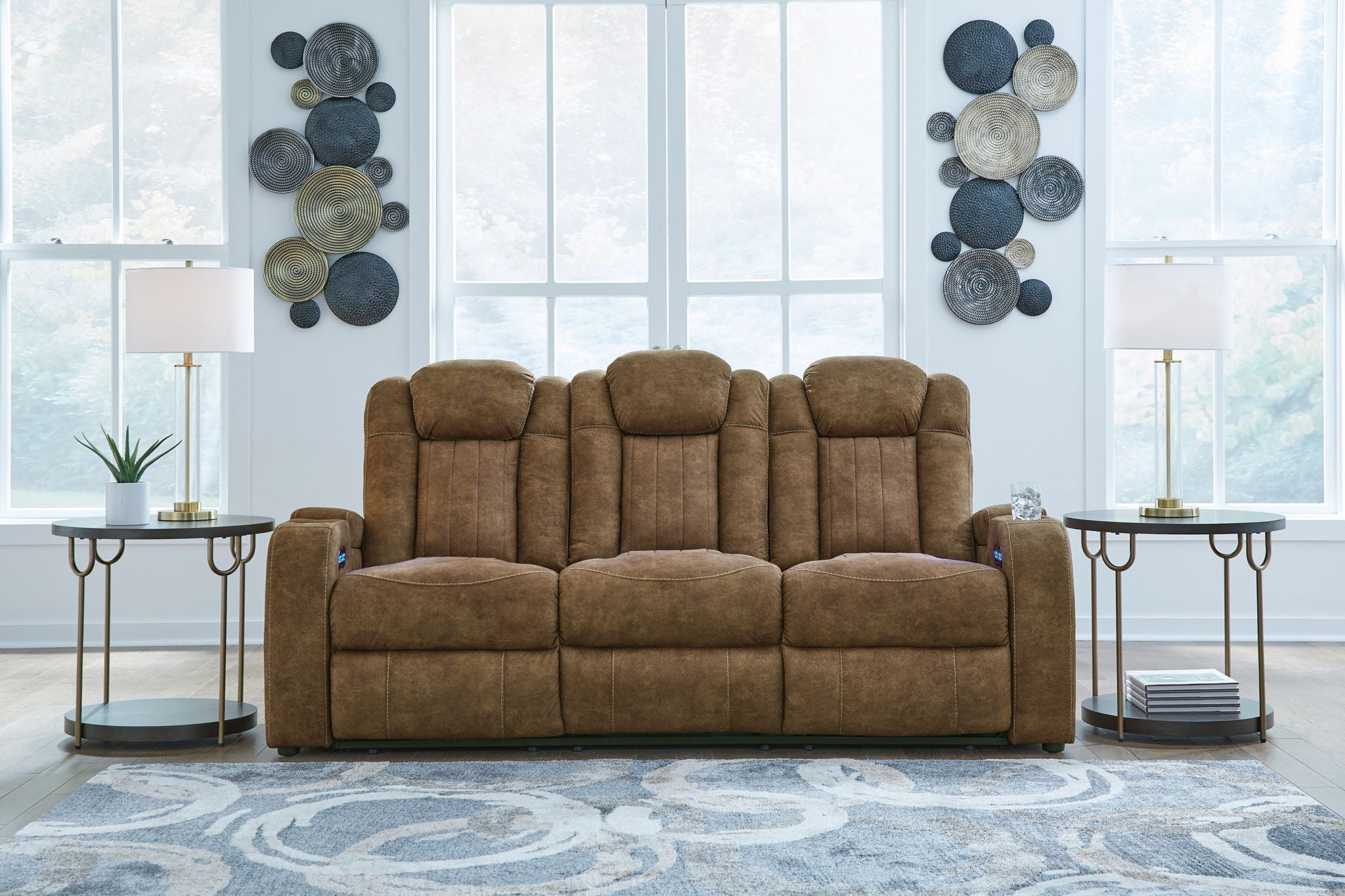 Wolfridge - Brindle - 2 Pc. - Power Reclining Sofa, Power Reclining Loveseat With Console - Urban Living Furniture (Los Angeles, CA)