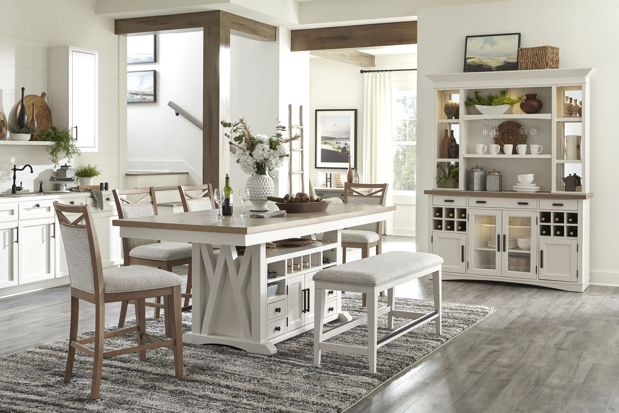 Americana Modern Dining - Island Counter Height Table - Cotton - Urban Living Furniture (Los Angeles, CA)