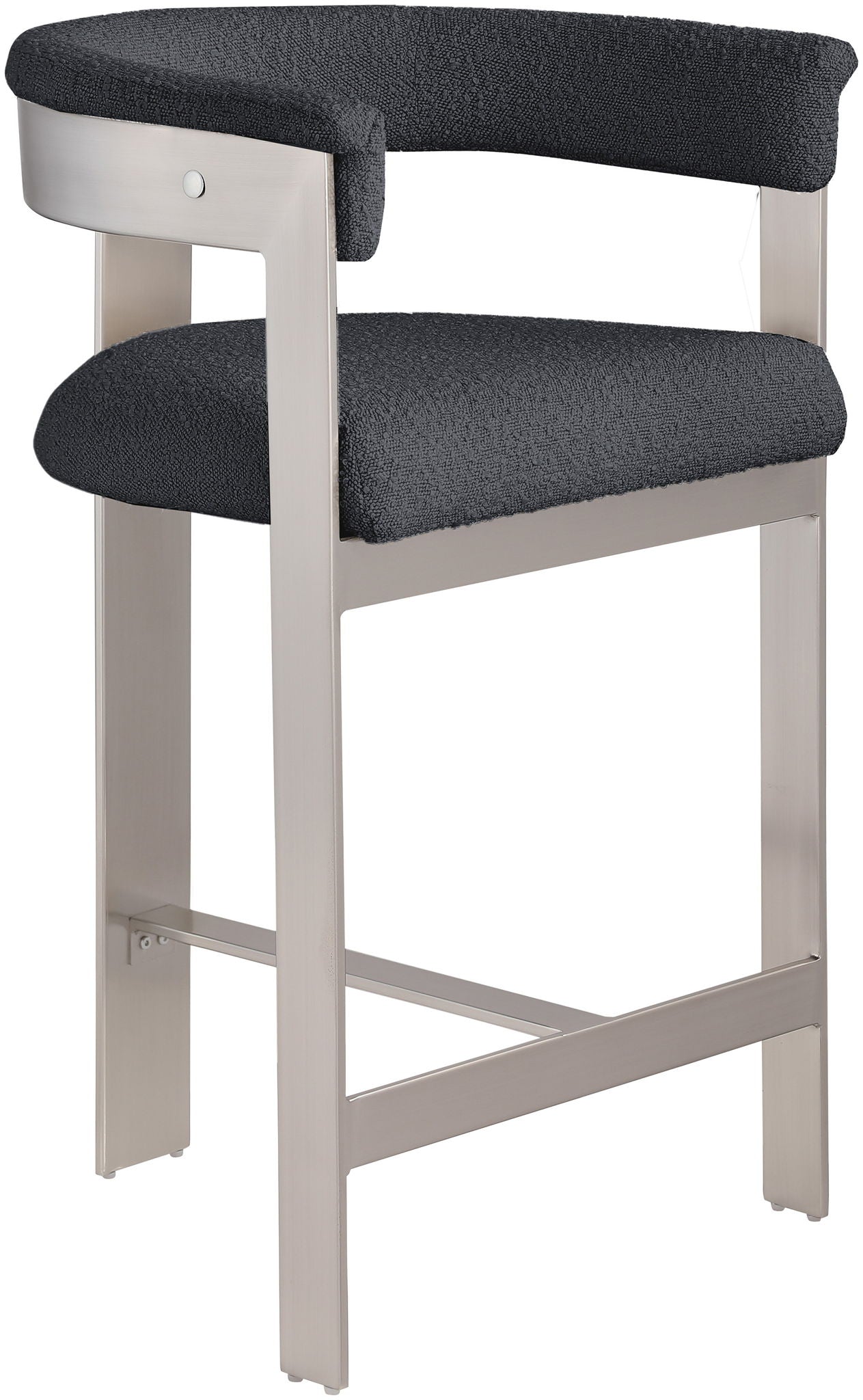 Romeo - Boucle Counter Stool With Silver Base (Set of 2) - Urban Living Furniture (Los Angeles, CA)