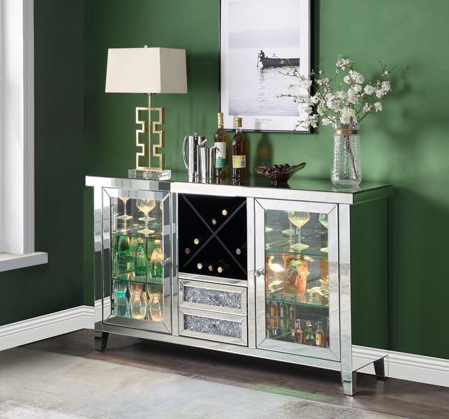 Noralie - Wine Cabinet - Mirrored & Faux Diamonds - 36" - Urban Living Furniture (Los Angeles, CA)