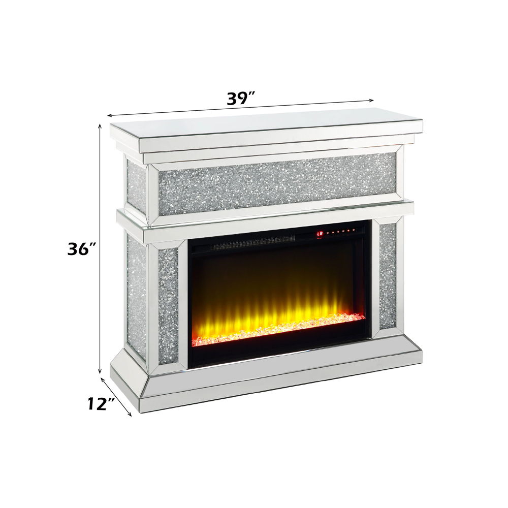 Noralie - 39" Fireplace - Mirrored & Faux Diamonds - Urban Living Furniture (Los Angeles, CA)