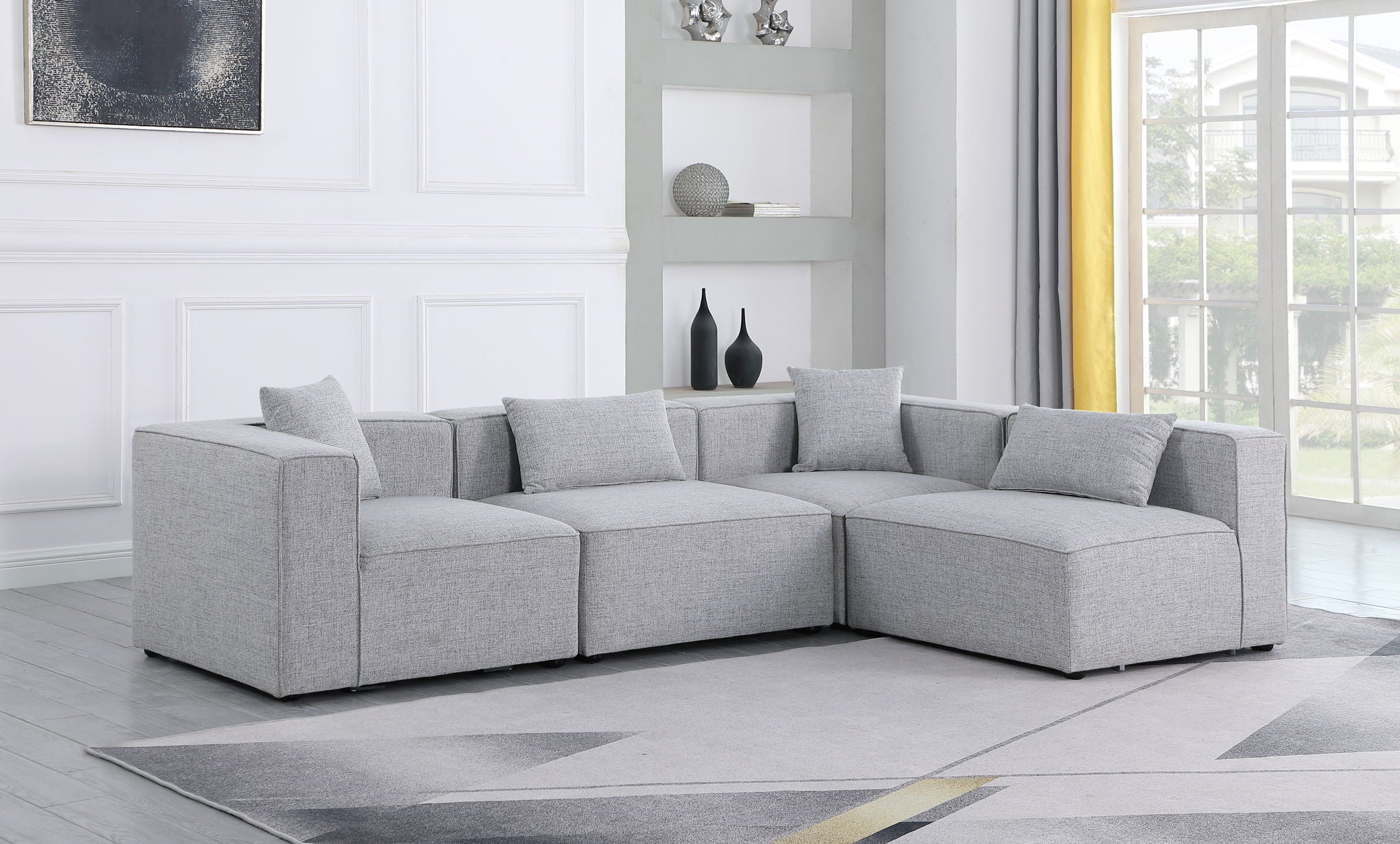 Cube - Linen 4 Piece Modular Corner Sectional - Urban Living Furniture (Los Angeles, CA)