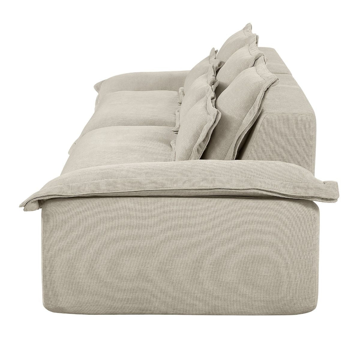 Jesse - Oversized Sofa With 6 Pillows - Beige Linen