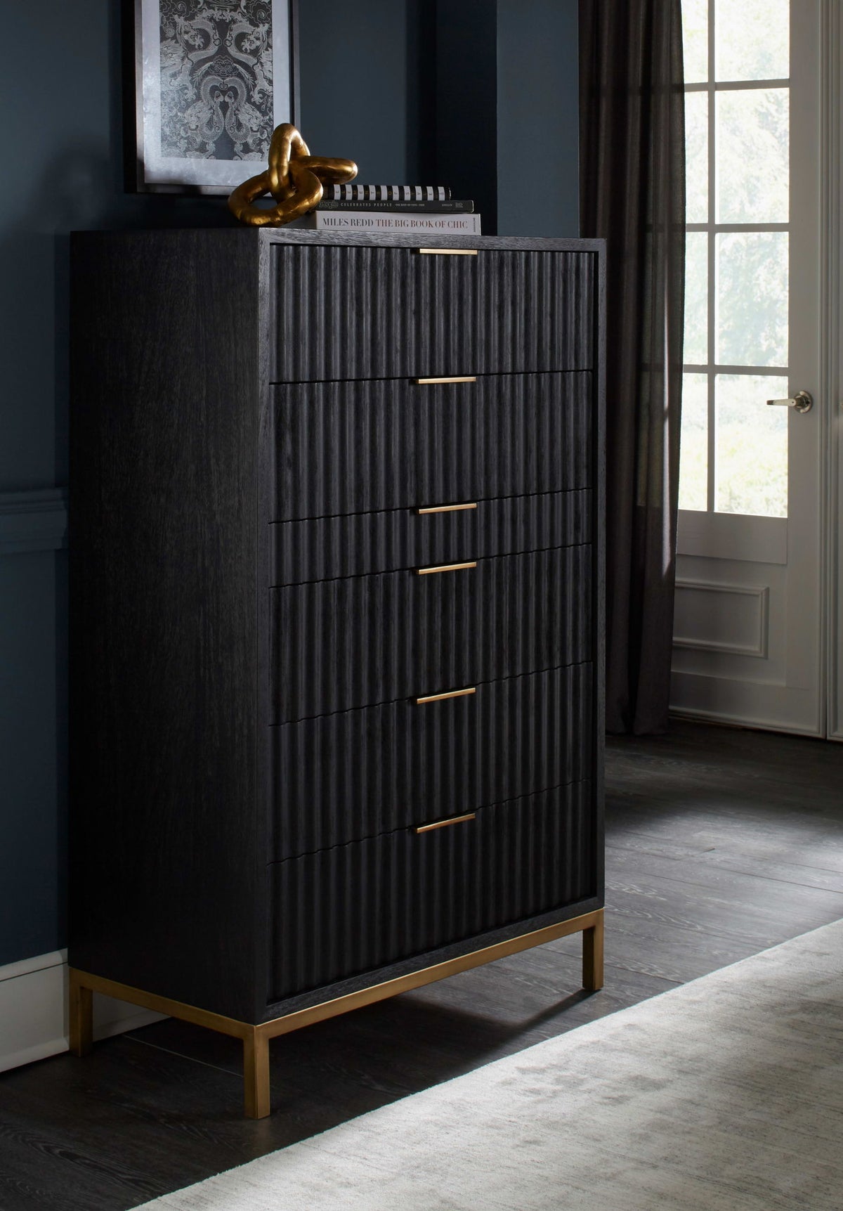 Kentfield - Solid Wood Six Drawer Chest - Black Drifted Oak (2024)