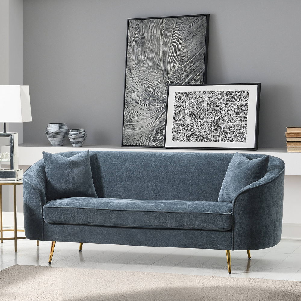 Nakendra - Sofa With 2 Pillows - Cobalt Blue Chenille - Urban Living Furniture (Los Angeles, CA)