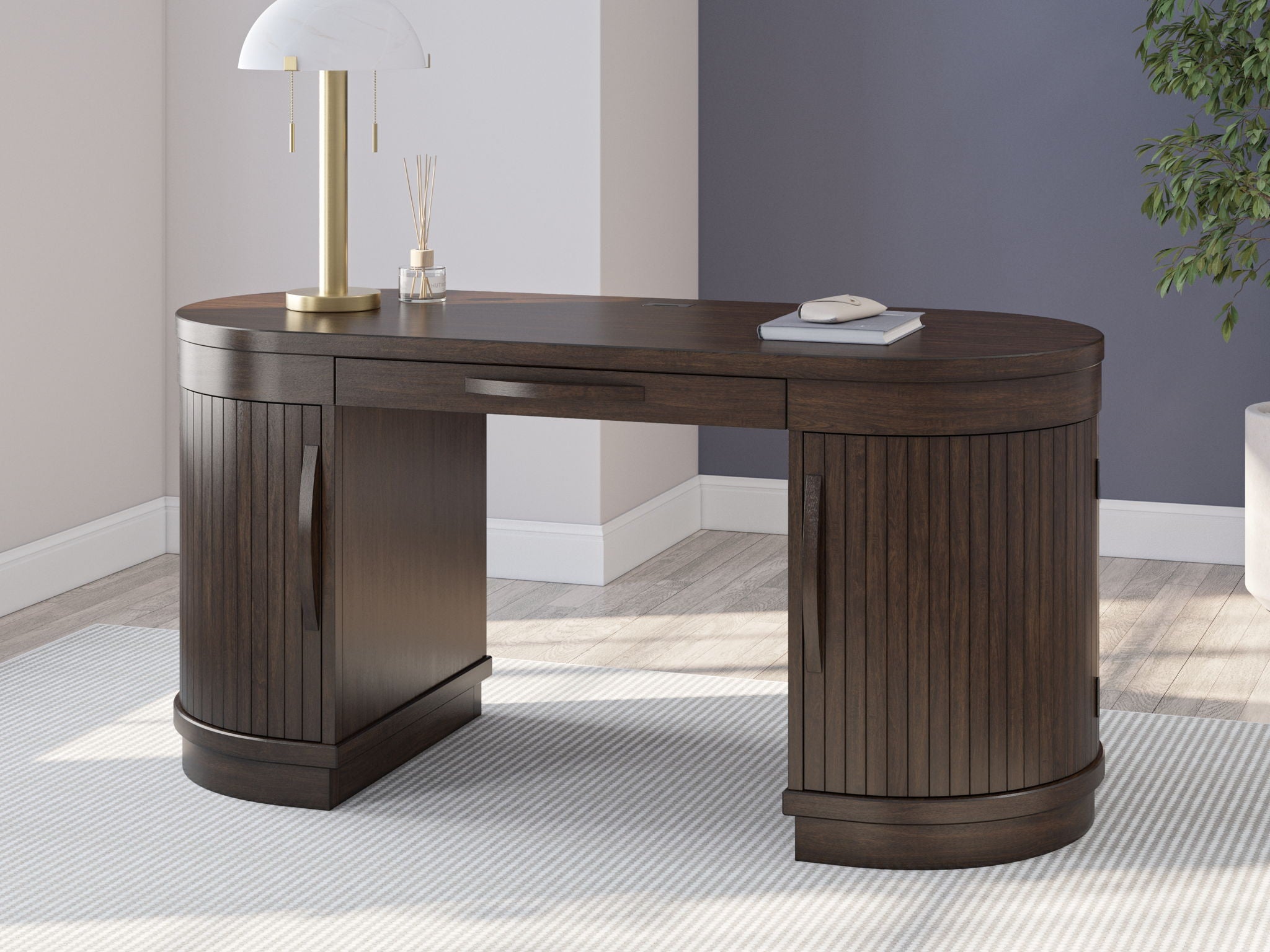 Korestone - Warm Brown - 3 Pc. - Home Office Desk, Chair, Credenza - Urban Living Furniture (Los Angeles, CA)