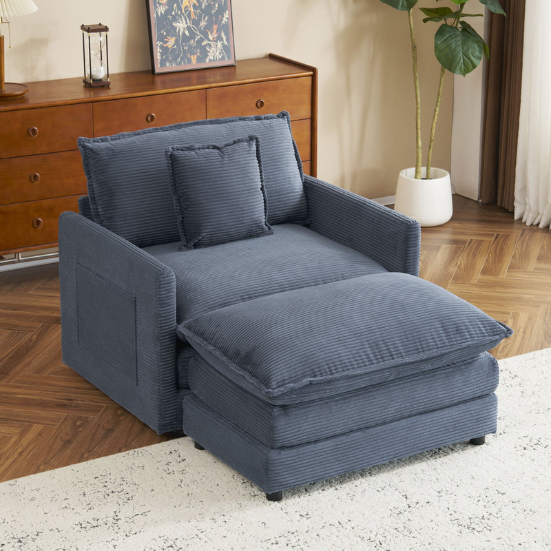 Modern Modular Sofa With Side Storage Pockets For Living Room