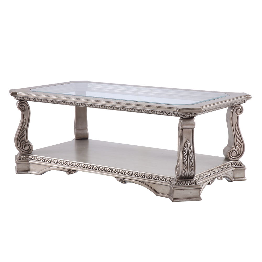 Northville - Coffee Table - Antique Silver & Clear Glass - Urban Living Furniture (Los Angeles, CA)