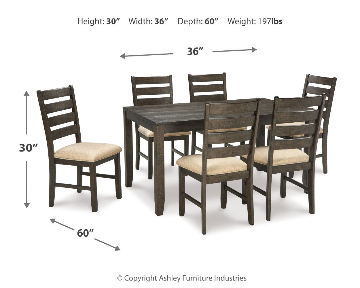 Rokane - Brown - Dining Room Table Set (Set of 7) - Urban Living Furniture (Los Angeles, CA)