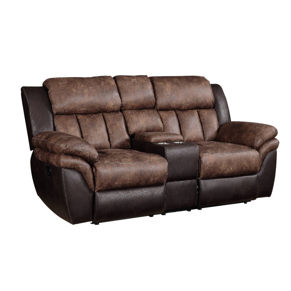 Jaylen - Motion Loveseat With Console - Toffee & Espresso Polished Microfiber - Urban Living Furniture (Los Angeles, CA)