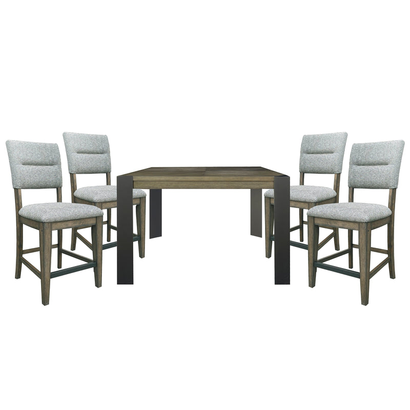 Cedar Fork - 54" Dining Square Counter Height Table - Smoked Arabica