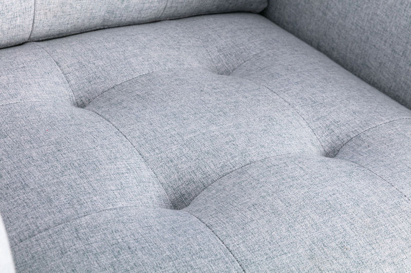 Victoria - Linen Fabric Loveseat With Metal Legs, Side Pockets, And Pillows - Urban Living Furniture (Los Angeles, CA)
