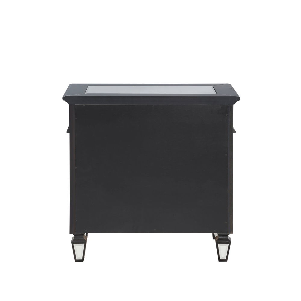 Varian II - Nightstand - Mirrored, Black & Sliver - Urban Living Furniture (Los Angeles, CA)