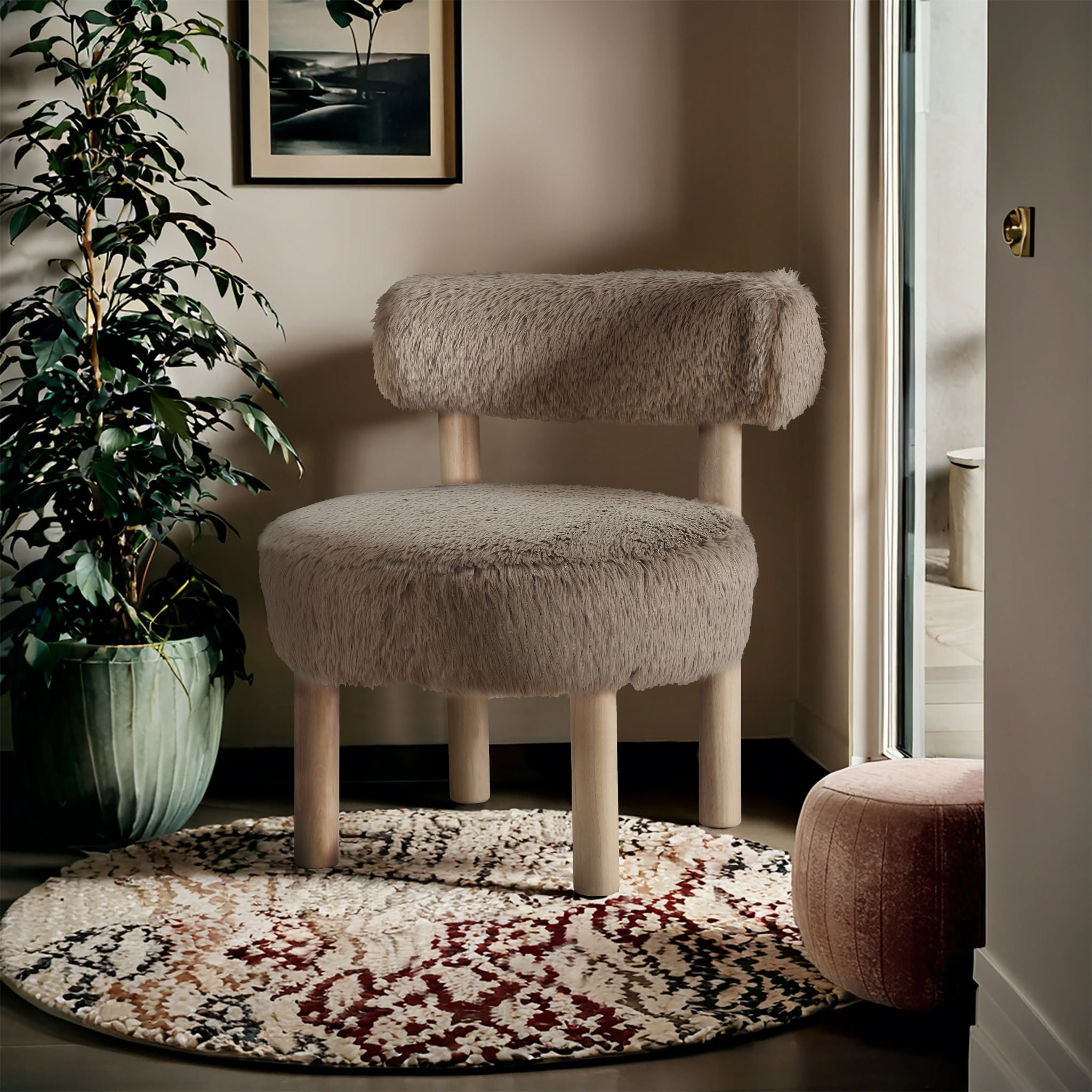 Ambre - Shearling Fabric Accent Chair - Urban Living Furniture (Los Angeles, CA)