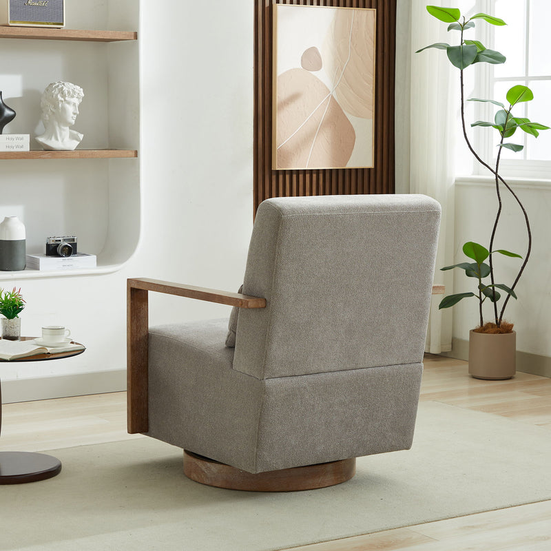 Swivel Modern Upholstered Accent Chair With Armrests