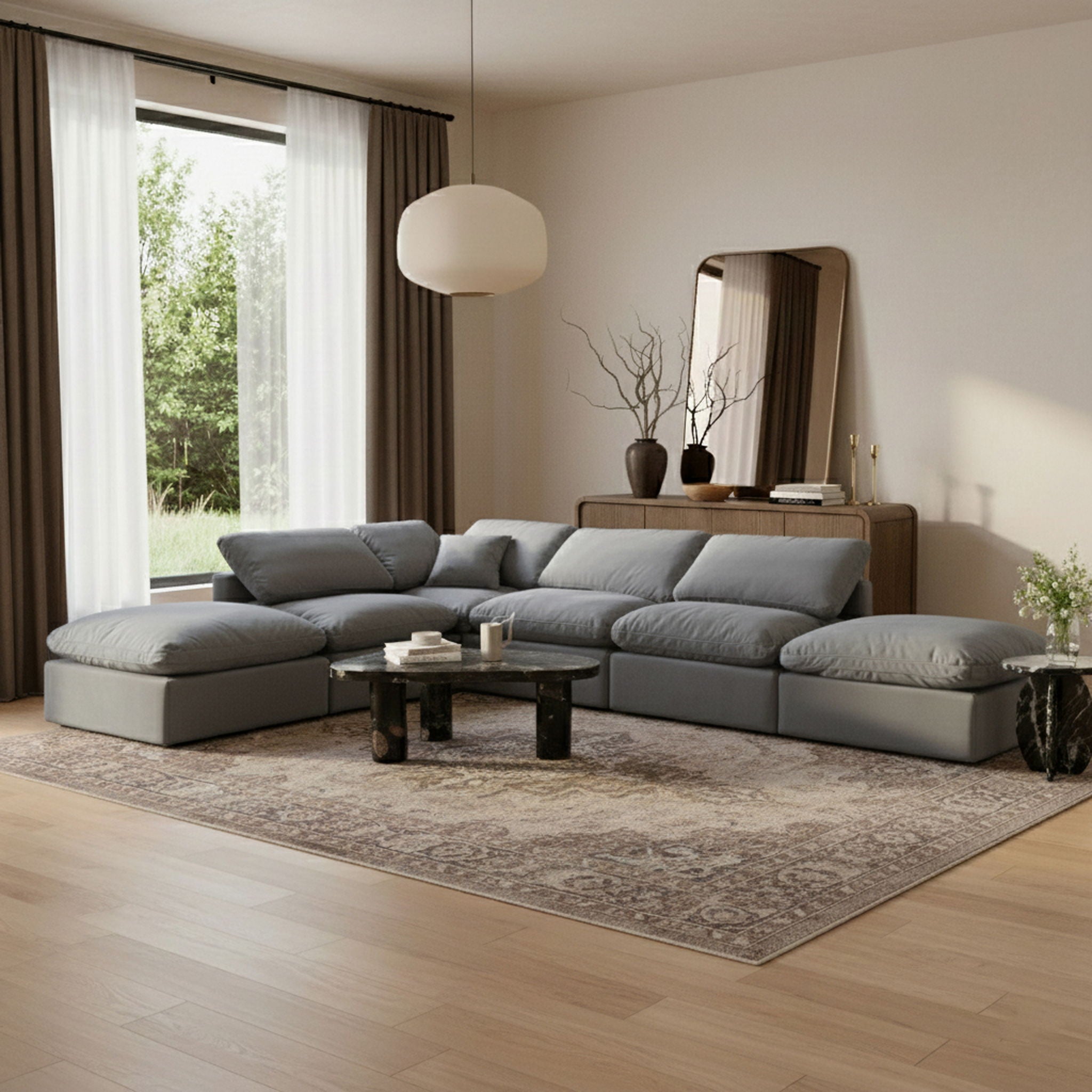 Indulge - Velvet 6 Piece Modular Armless Sectional - Urban Living Furniture (Los Angeles, CA)