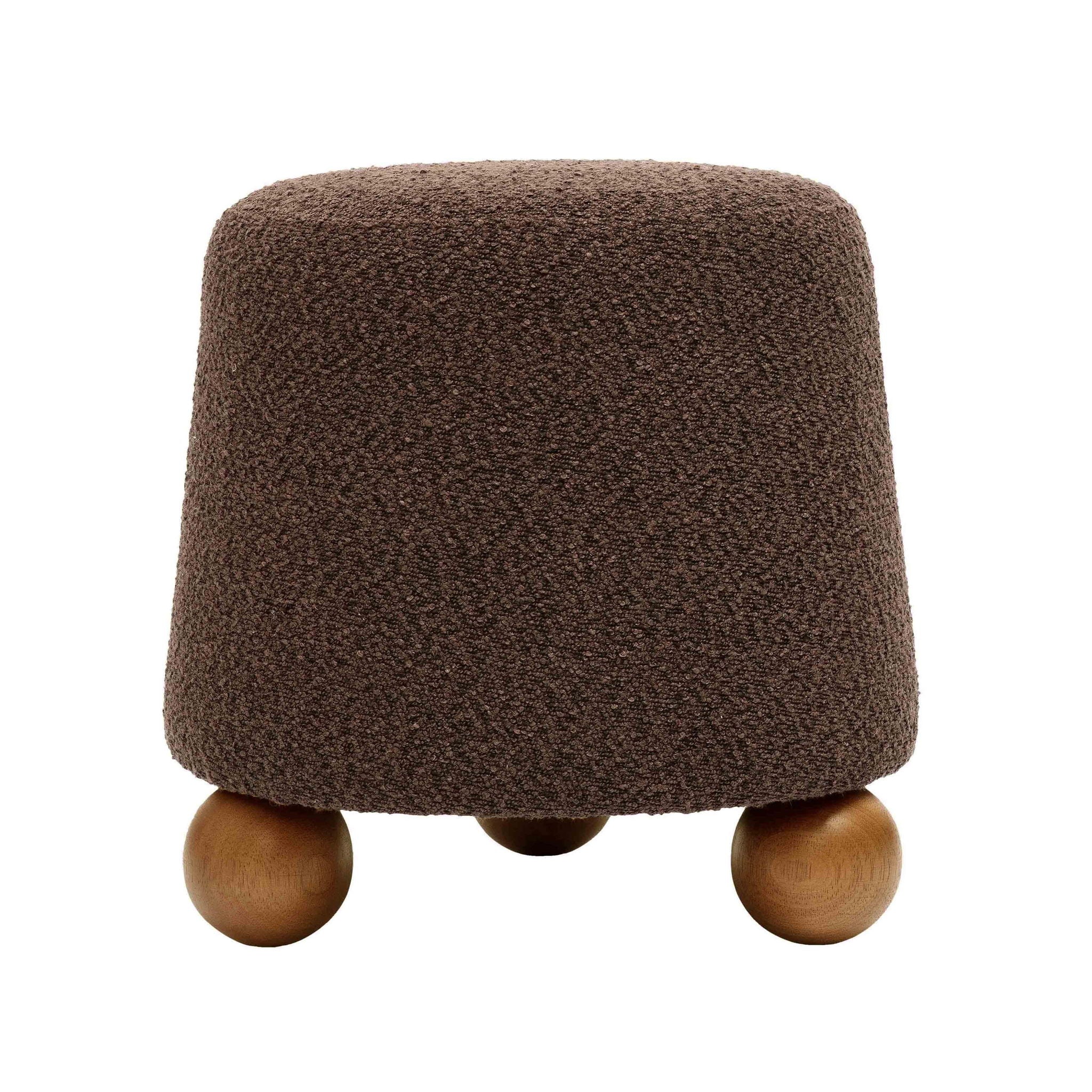 Jaine - Boucle Stool - Chocolate Brown - Urban Living Furniture (Los Angeles, CA)