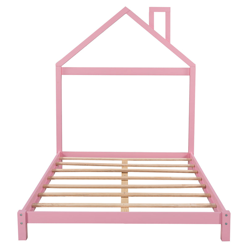 Platform Bed With House Shaped Headboard