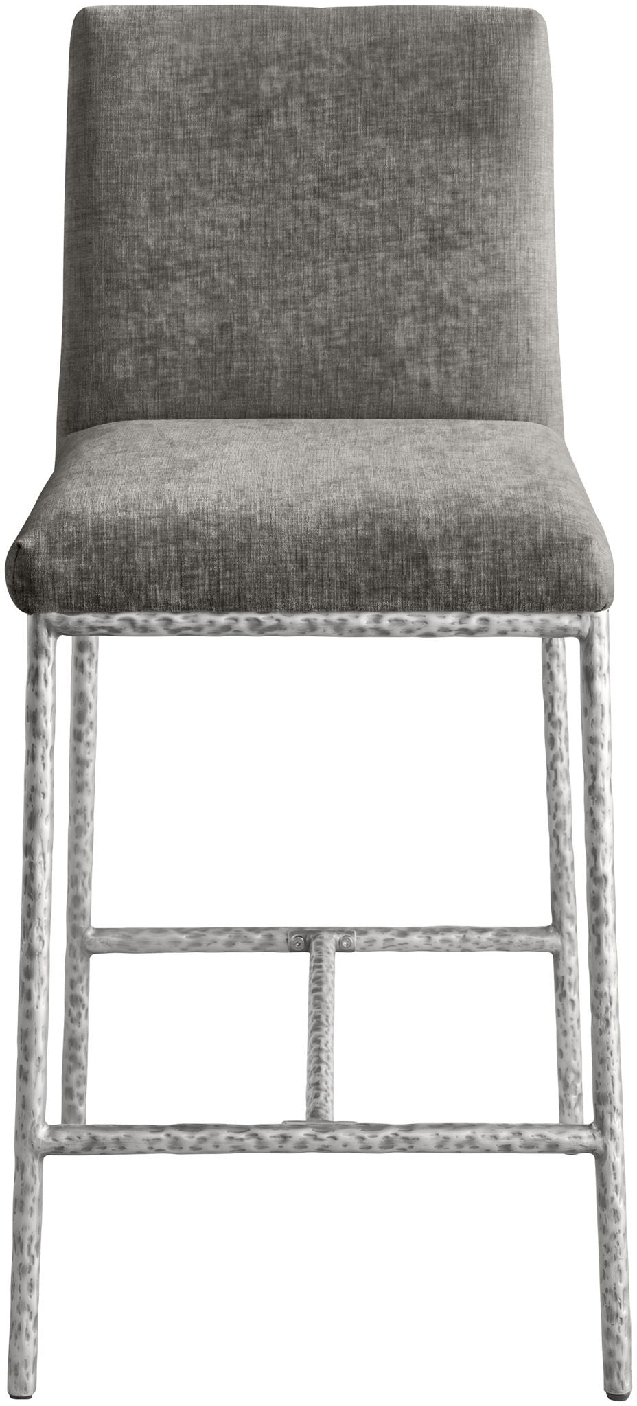 Reeves - Chenille Fabric Upholstered Counter Stool (Set of 2) - Silver Base