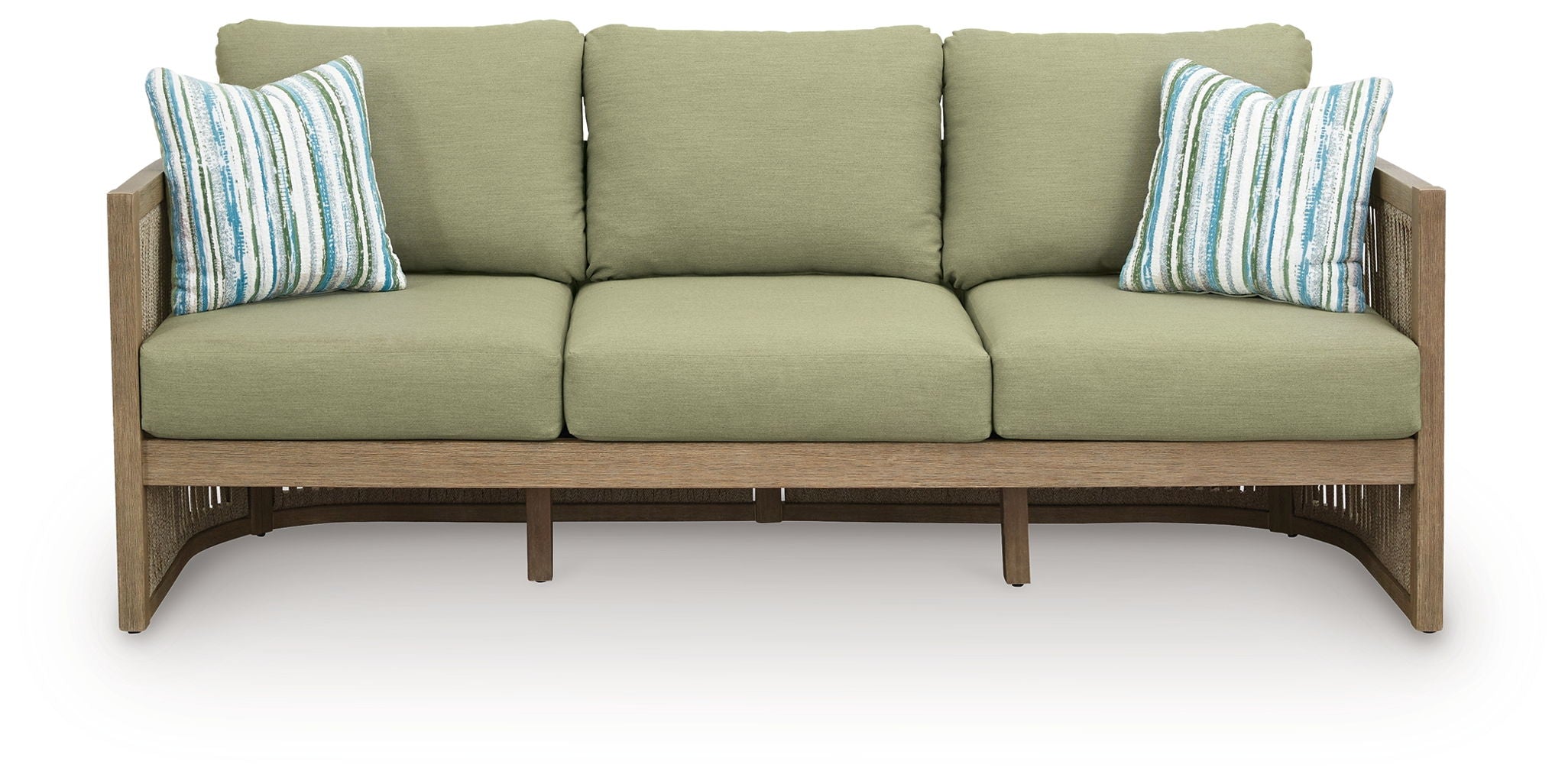 Serena Shores - Beige / Green - Sofa With Cushion