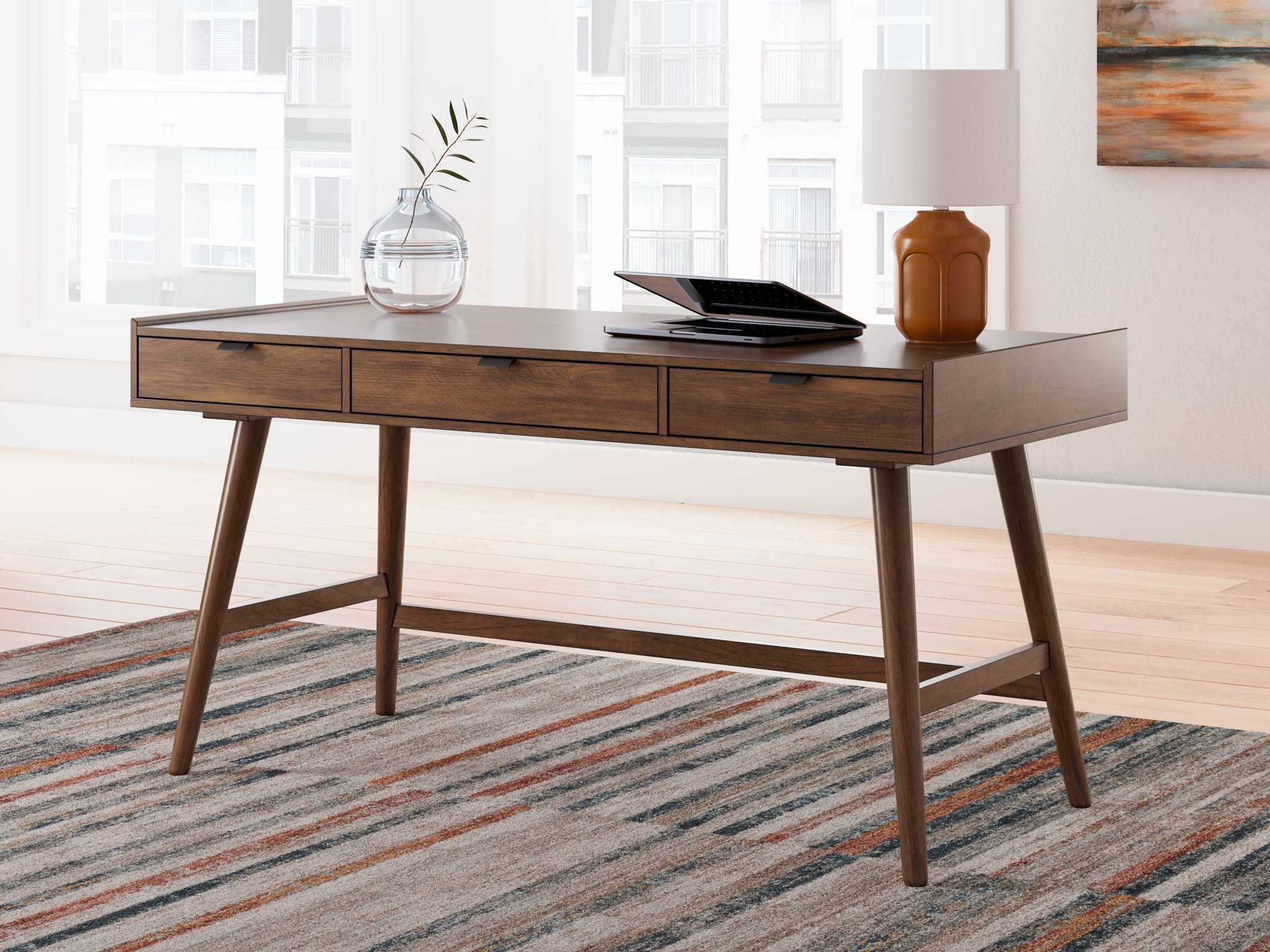 Lyncott - 3 Pc. - Home Office Desk, Chair, Bookcase - Brown - Urban Living Furniture (Los Angeles, CA)