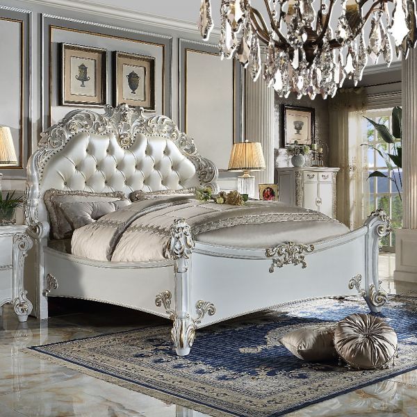 Vendome - Ck Bed - PU & Antique Pearl Finish - Urban Living Furniture (Los Angeles, CA)
