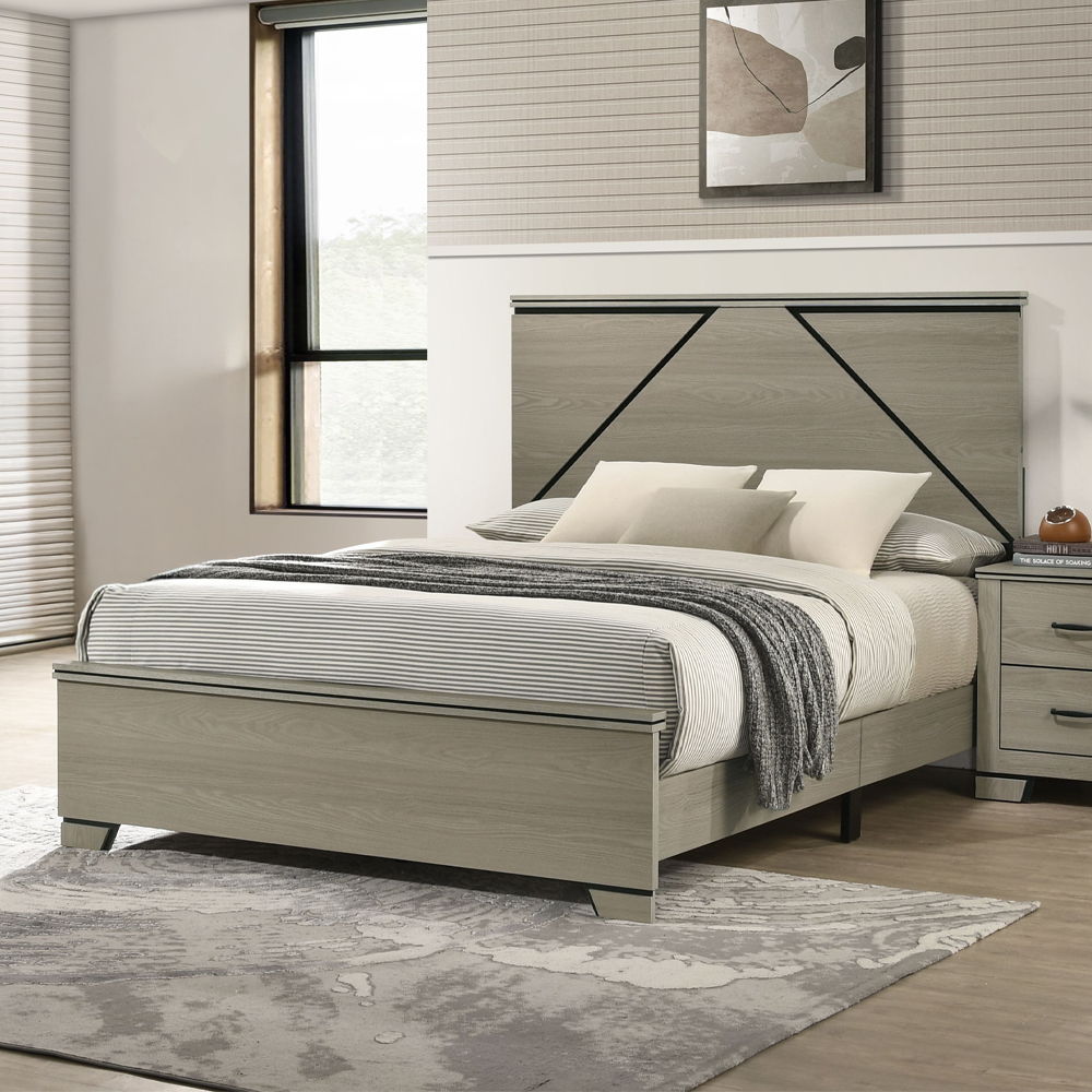 Joanna - Queen Bed With LED - Weathered Gray - Urban Living Furniture (Los Angeles, CA)