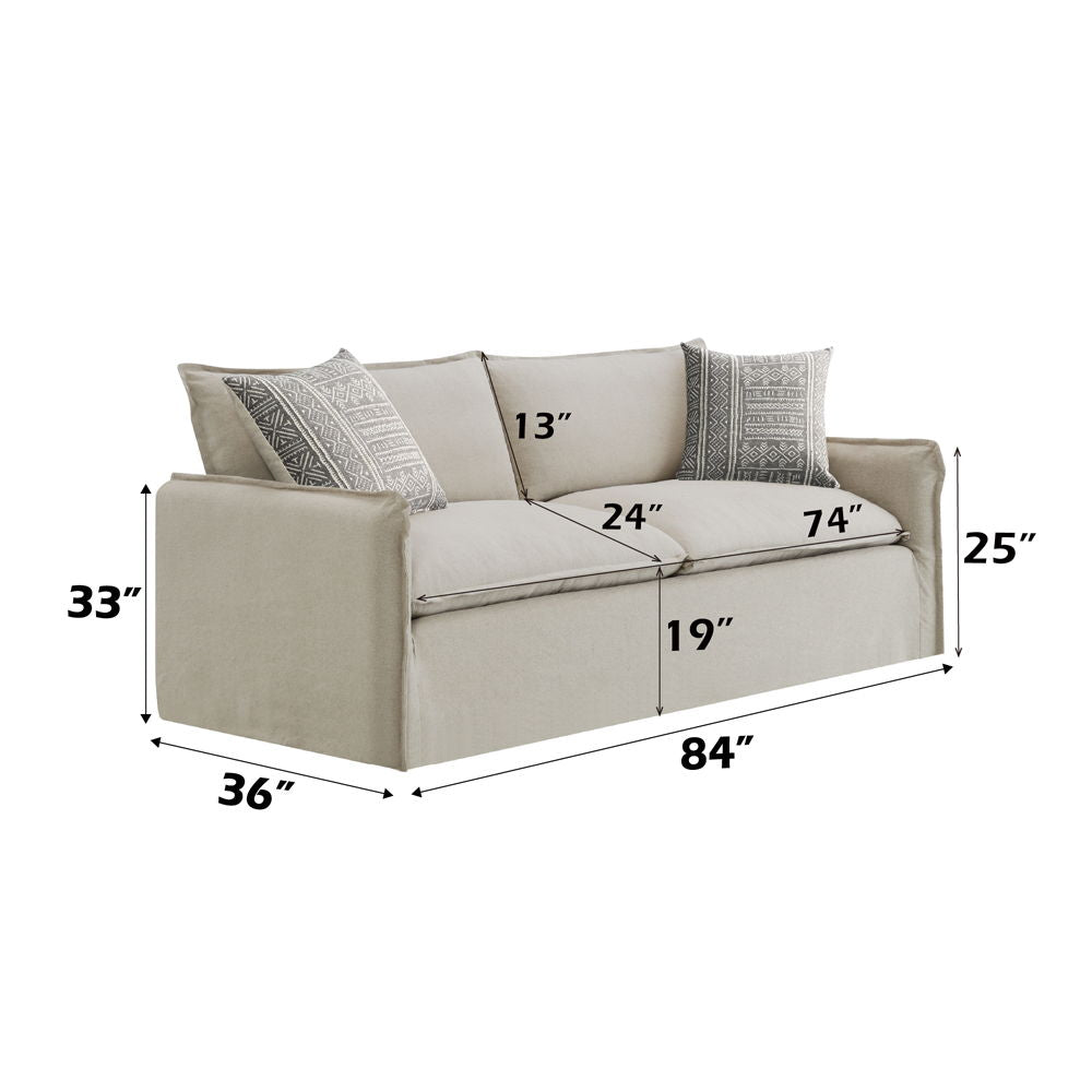 Upendo - Sofa With 2 Pillows - Beige Linen - Urban Living Furniture (Los Angeles, CA)