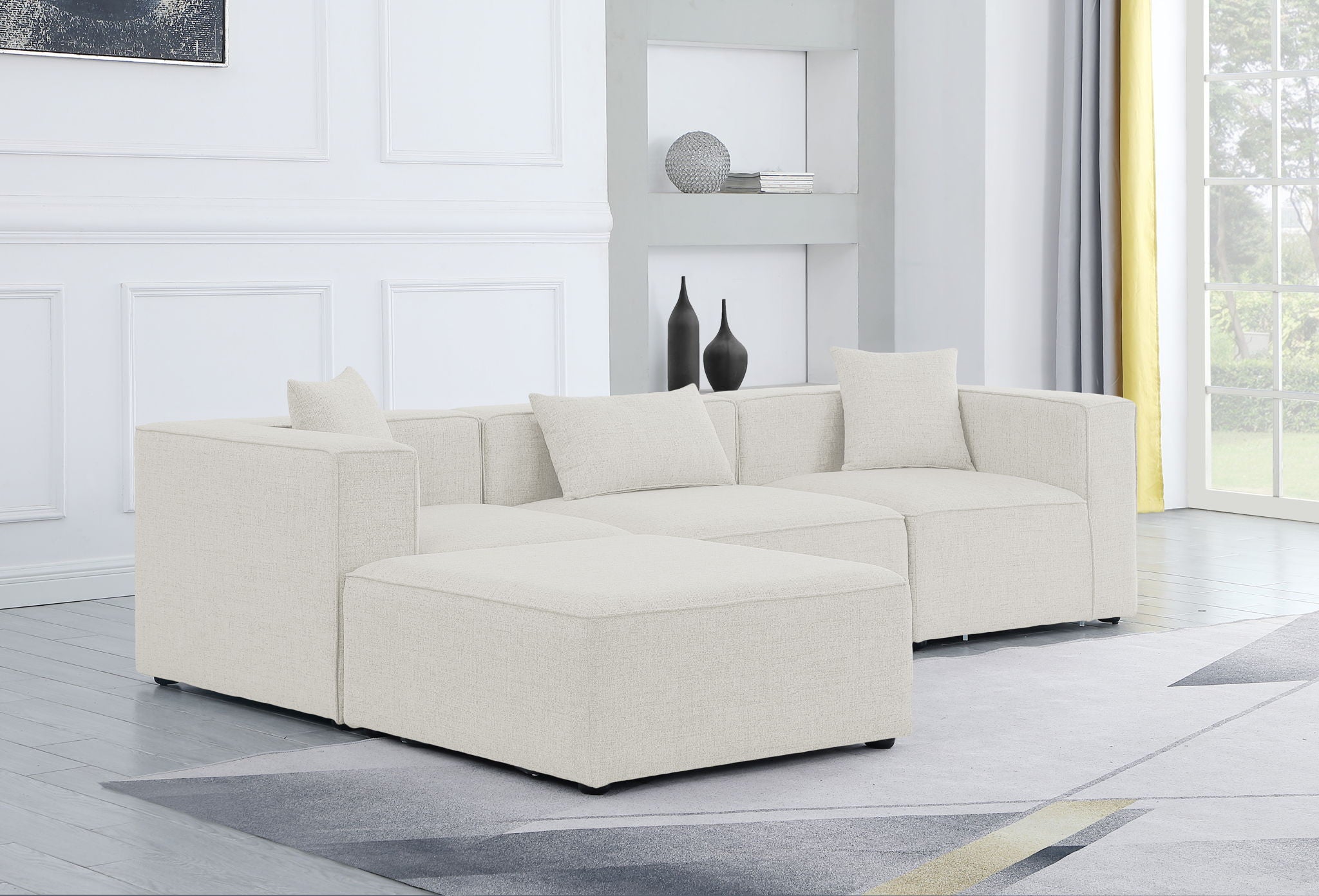 Cube - Linen 4 Piece Modular Sectional With Chaise - Urban Living Furniture (Los Angeles, CA)