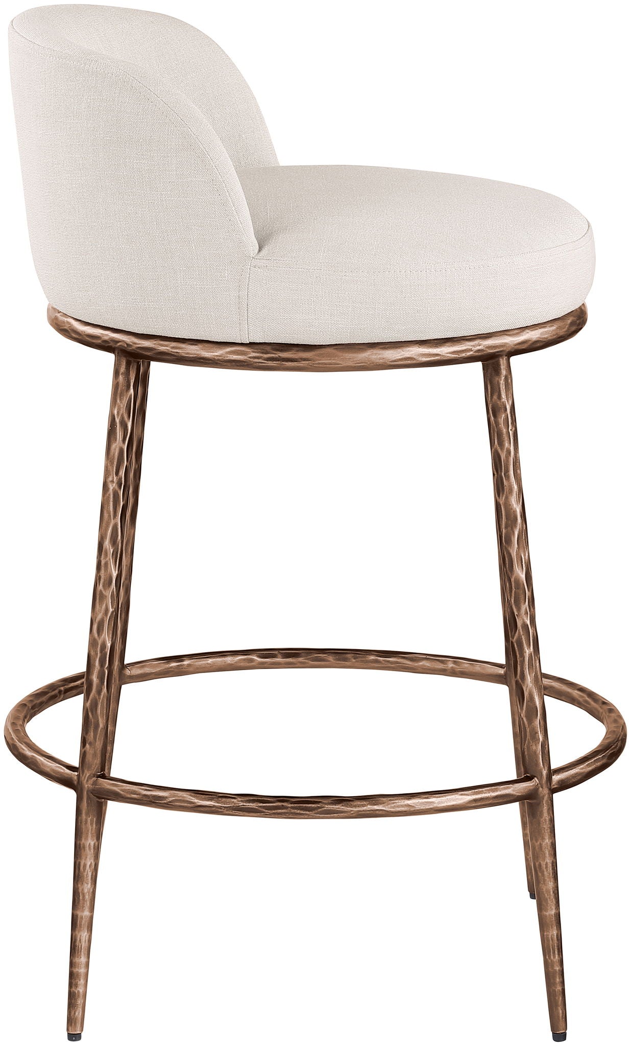 Ferro - Upholstered Counter Stool With Brushed Bronze Base