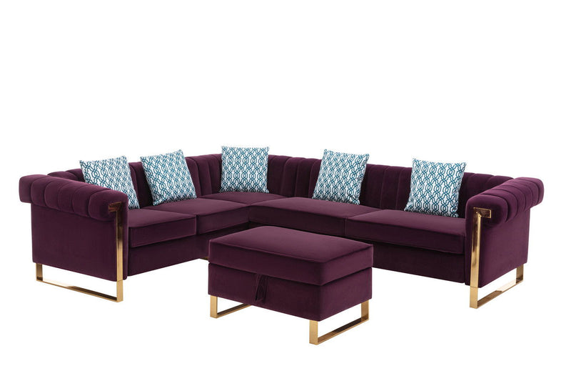 Maddie - Velvet Sectional Sofa - Urban Living Furniture (Los Angeles, CA)