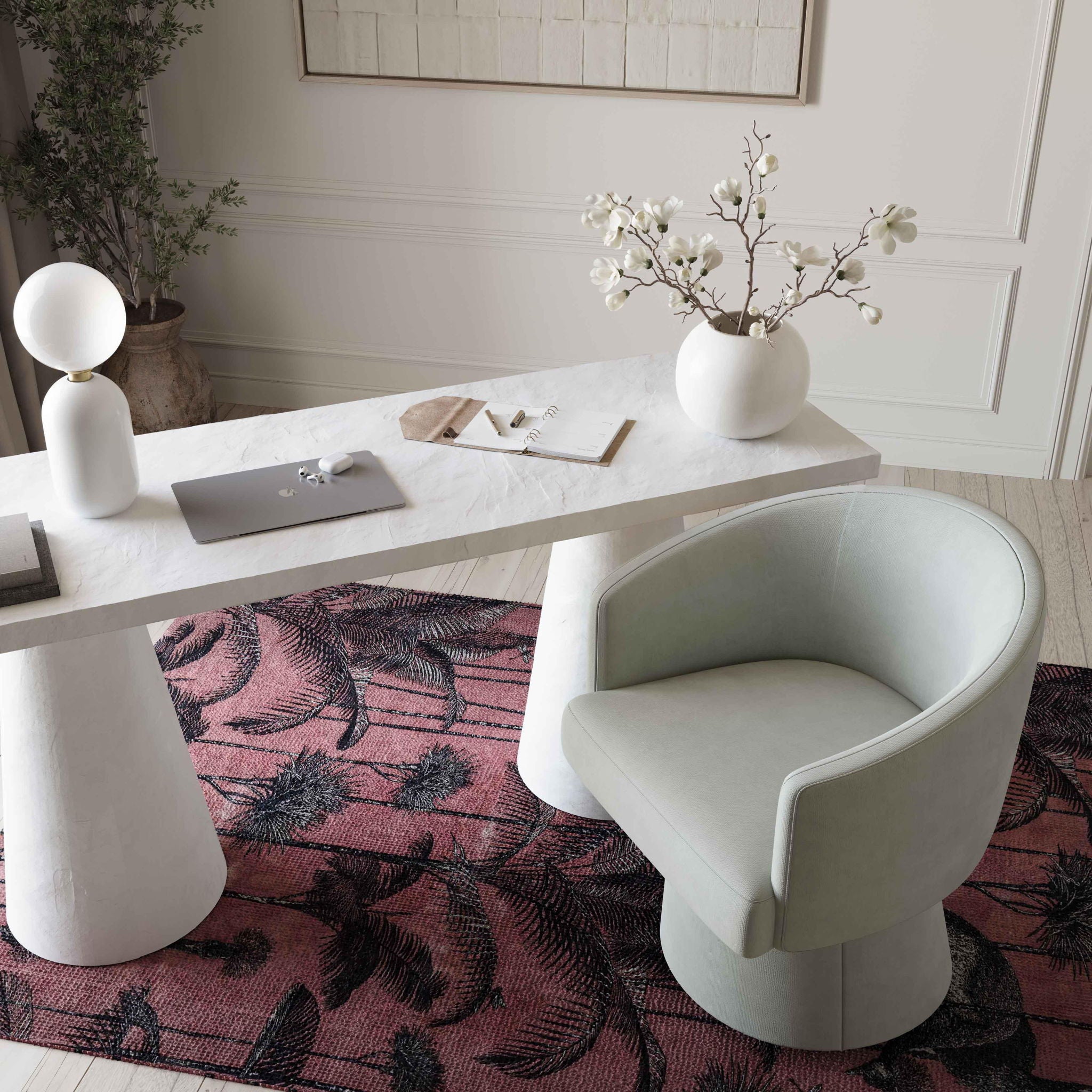 Kristen - Upcycled Chenille Rolling Desk Chair - Urban Living Furniture (Los Angeles, CA)