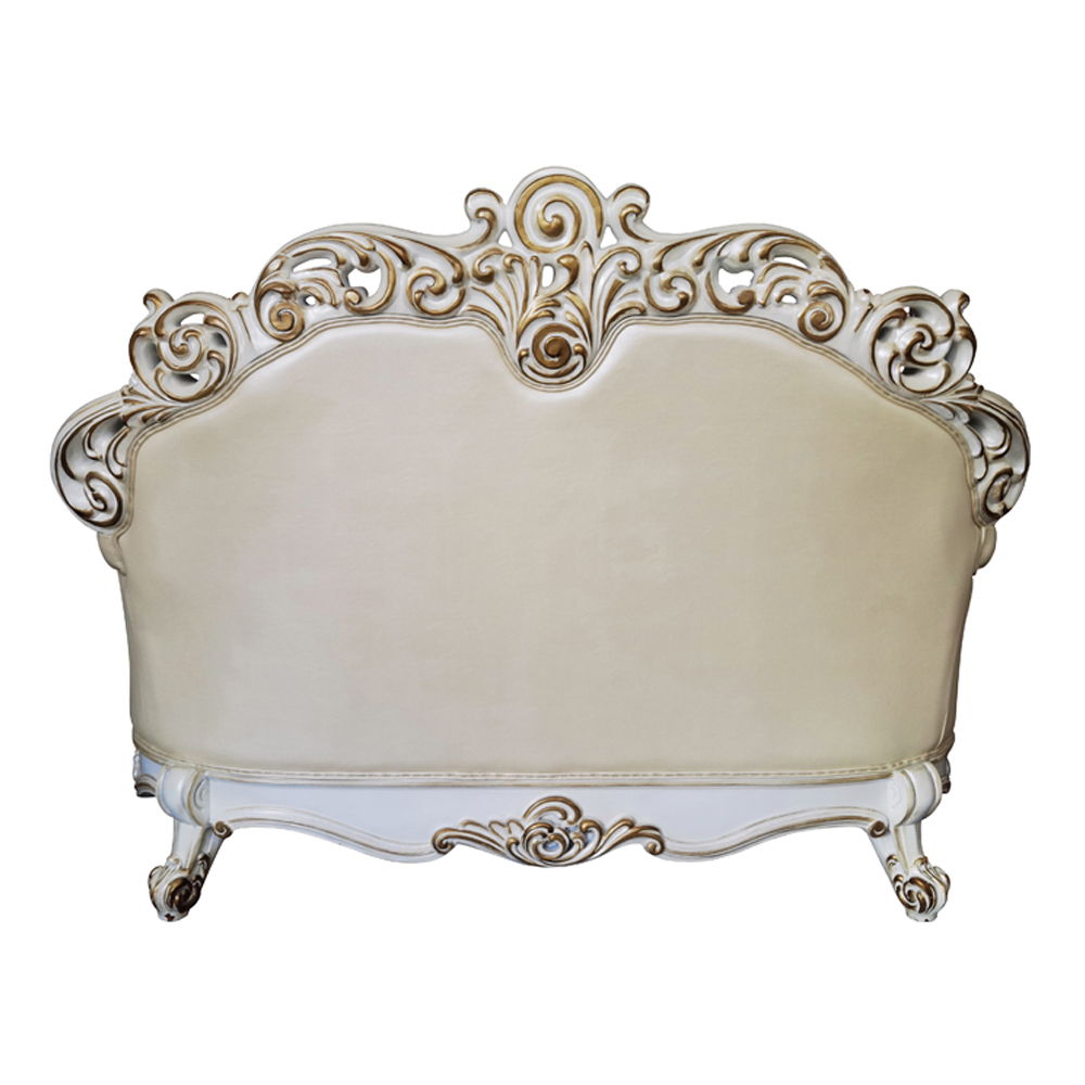 Vendome - Loveseat With 3 Pillows - Champagne Synthetic Leather & Antique Pearl - Urban Living Furniture (Los Angeles, CA)