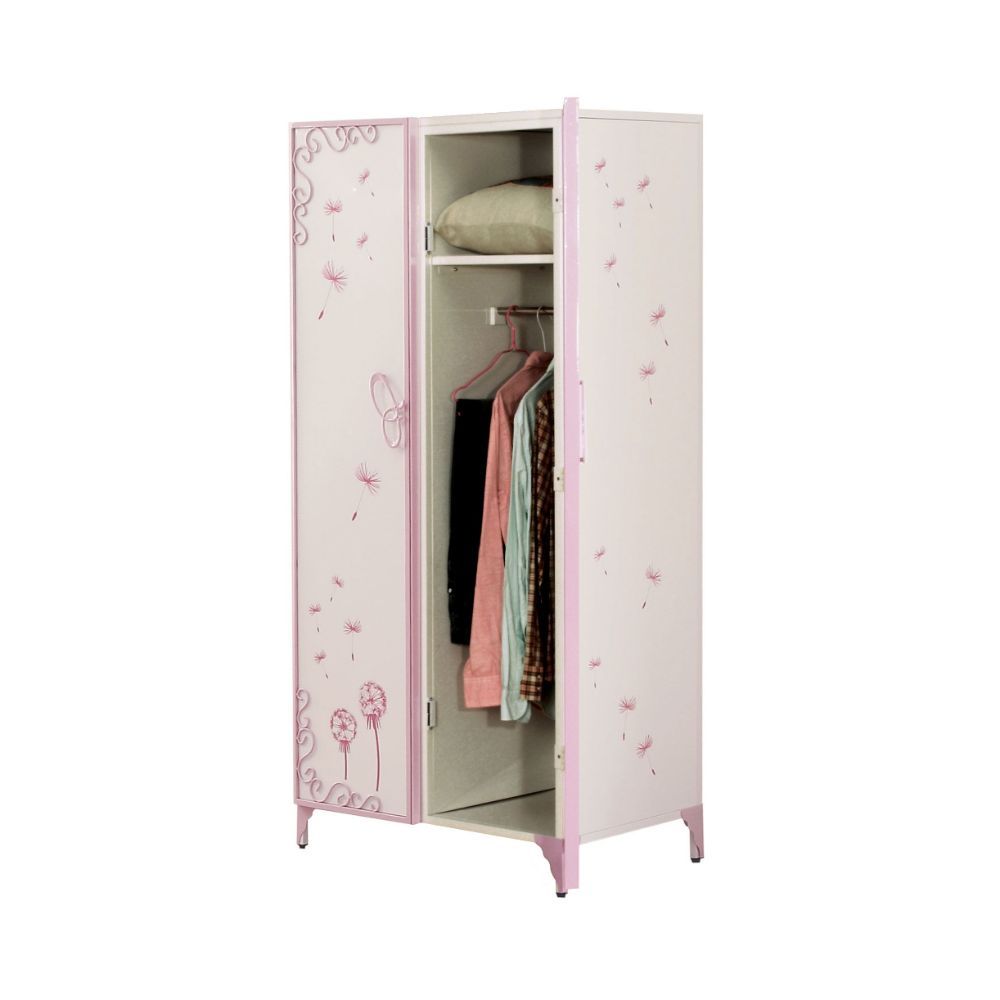Priya II - Wardrobe - White & Light Purple - Urban Living Furniture (Los Angeles, CA)