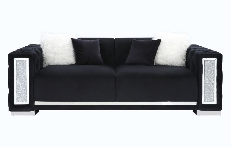 Trislar - Sofa - Black Velvet - 33" - Urban Living Furniture (Los Angeles, CA)