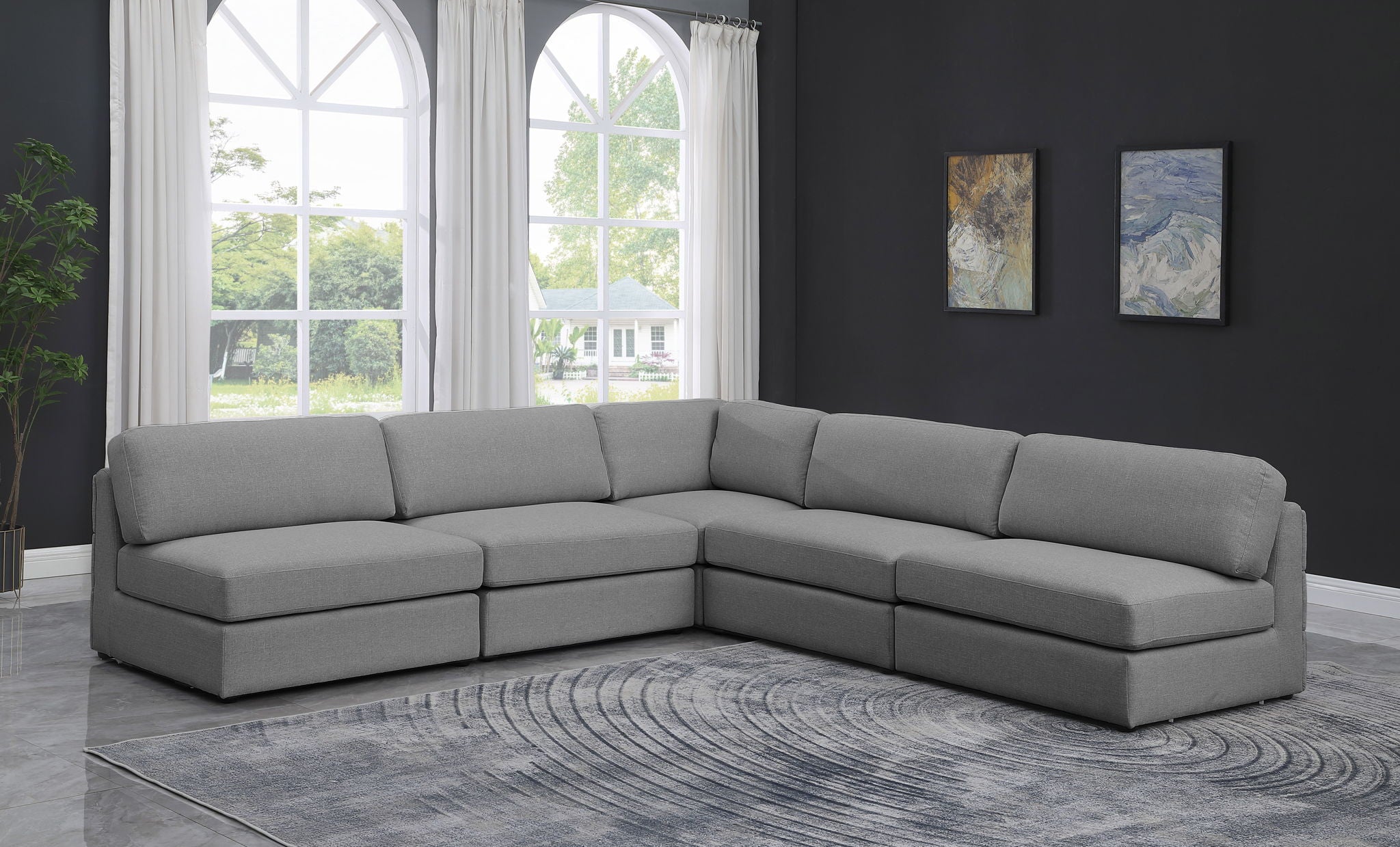 Beckham - 5 Piece Modular Corner Armless Sectional - Urban Living Furniture (Los Angeles, CA)