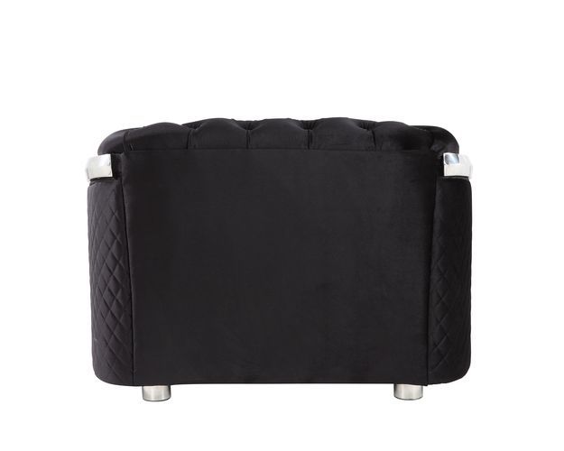 Pyroden - Chair - Black Velvet & Chrome Finish - Urban Living Furniture (Los Angeles, CA)