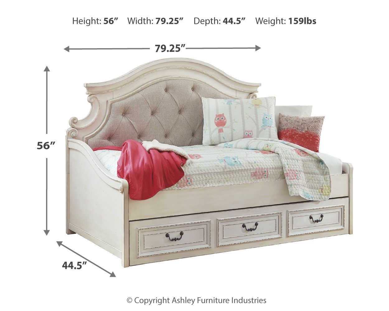 Realyn - Twin Day Bed With Storage - Chipped White - Urban Living Furniture (Los Angeles, CA)