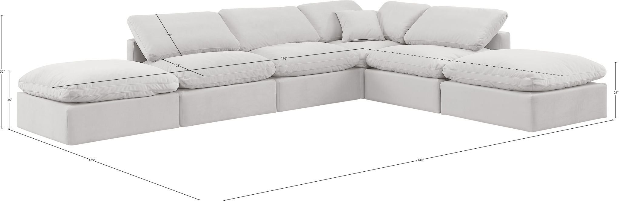 Indulge - Velvet 6 Piece Modular Armless Sectional - Urban Living Furniture (Los Angeles, CA)