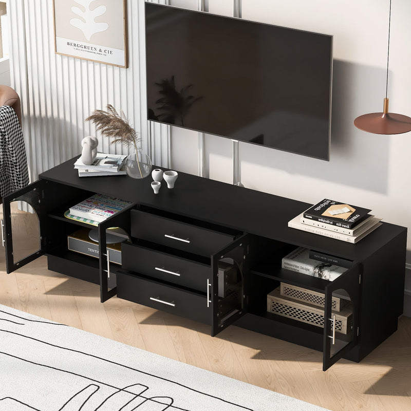 Modern Minimalist TV Stand For TVs Up To 75" With Adjustable Shelves
