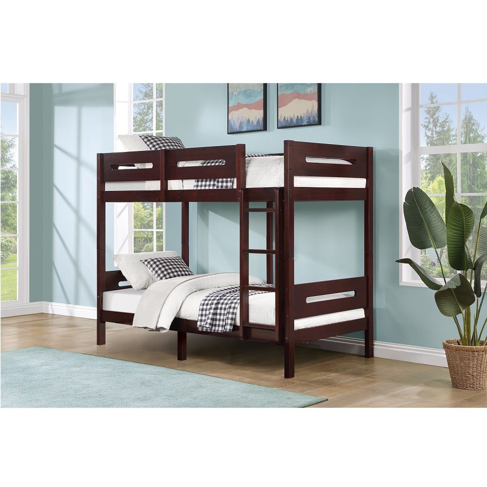 Nissa - Twin Over Twin Bunk Bed - Espresso - Urban Living Furniture (Los Angeles, CA)