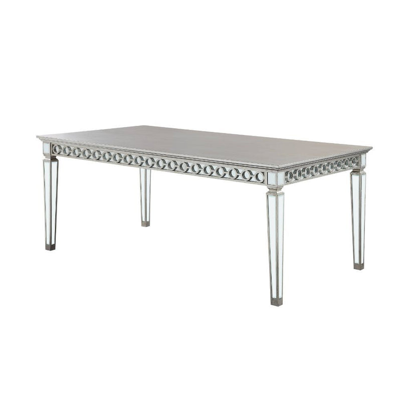 Varian - Dining Table - Mirrored & Antique Platinum - 30" - Urban Living Furniture (Los Angeles, CA)