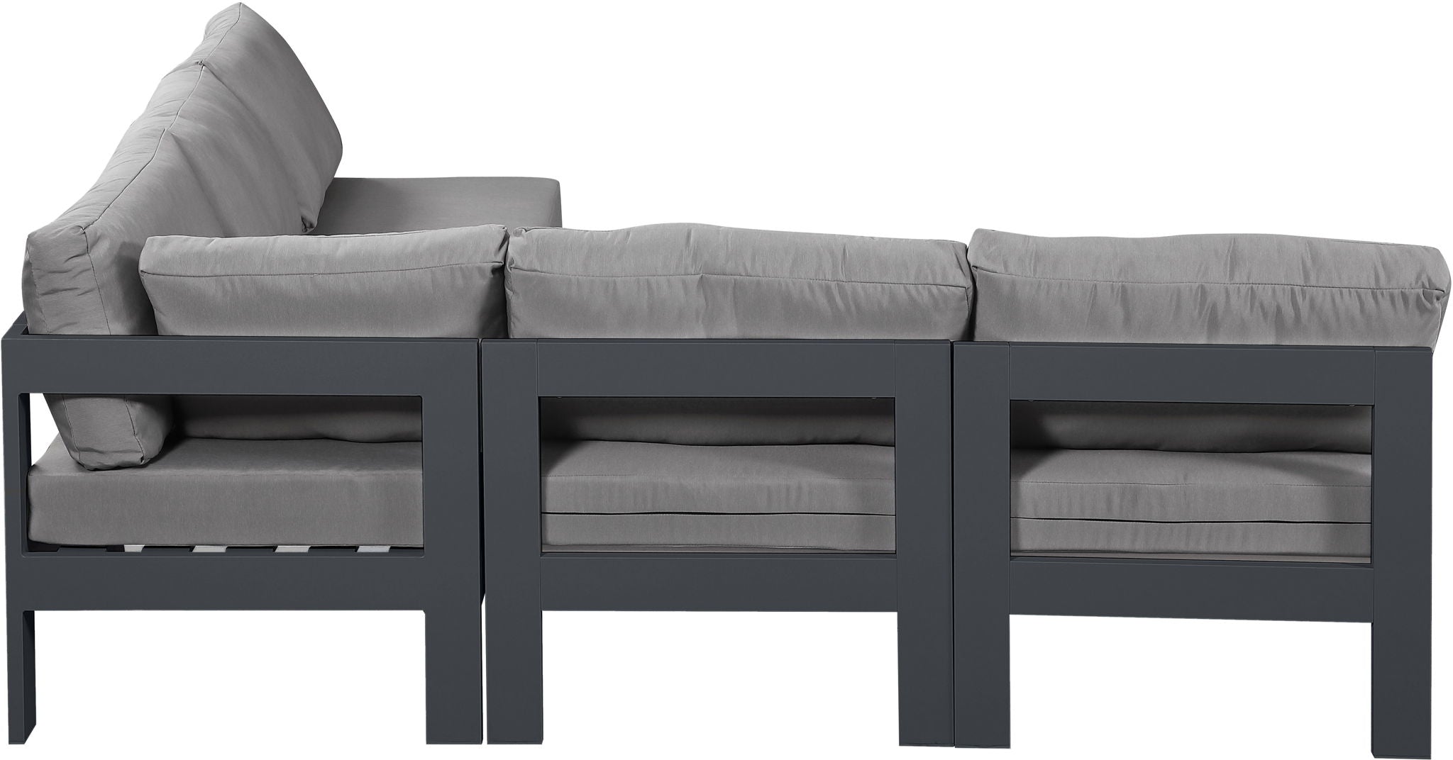 Nizuc - Outdoor Patio 5 Piece Modular Sectional With Gray Frame - Urban Living Furniture (Los Angeles, CA)