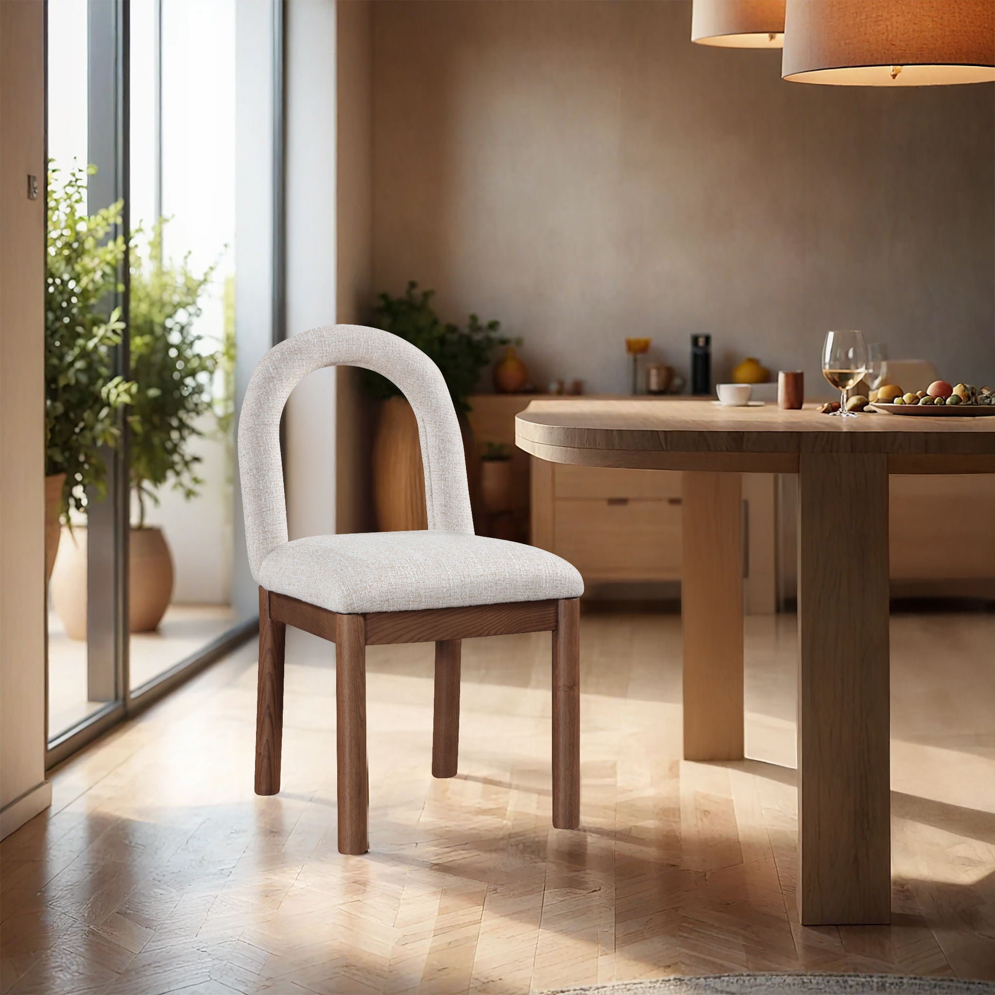 Conrad - Linen Dining Chair With Brown Legs - Urban Living Furniture (Los Angeles, CA)