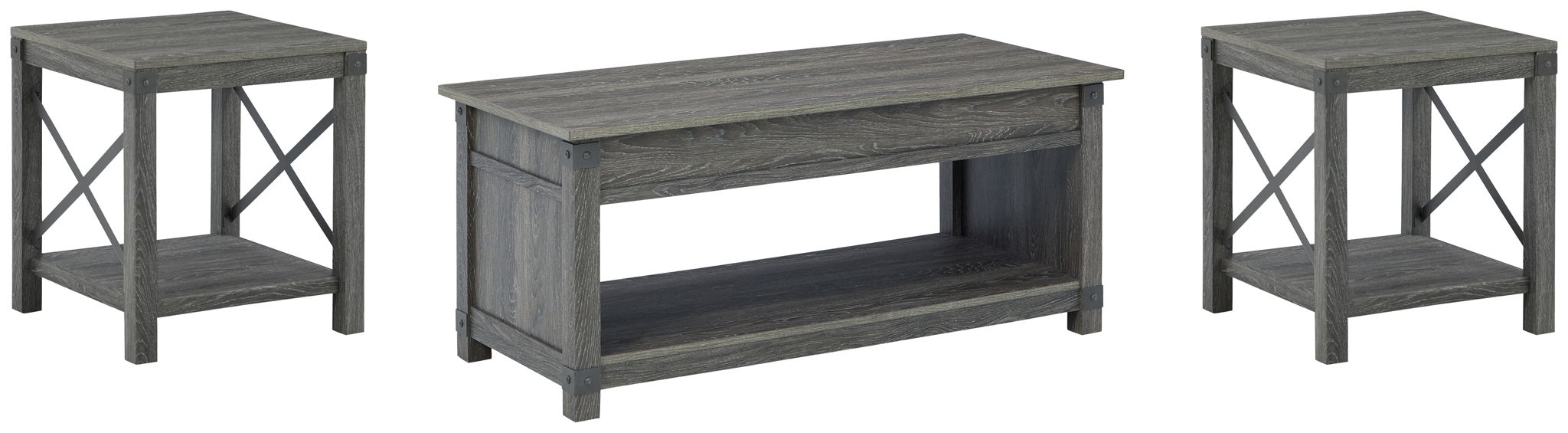 Freedan - 3 Pc. - Coffee Table, 2 End Tables - Grayish Brown - Urban Living Furniture (Los Angeles, CA)