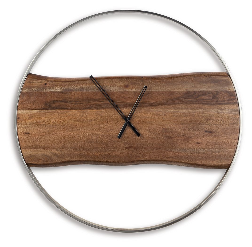 Panchali - Wall Clock - Brown / Silver Finish - Urban Living Furniture (Los Angeles, CA)